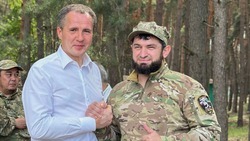 Вячеслав Гладков поблагодарил бойцов батальона «Ахмат» за службу 