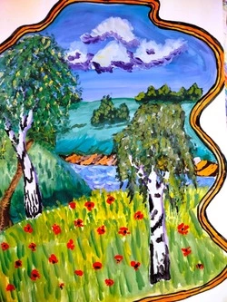 Юлия Склярова из Бирюча выбрала темой своего рисунка берёзу