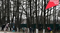 Работы по благоустройству территорий продолжились в Красногвардейском округе